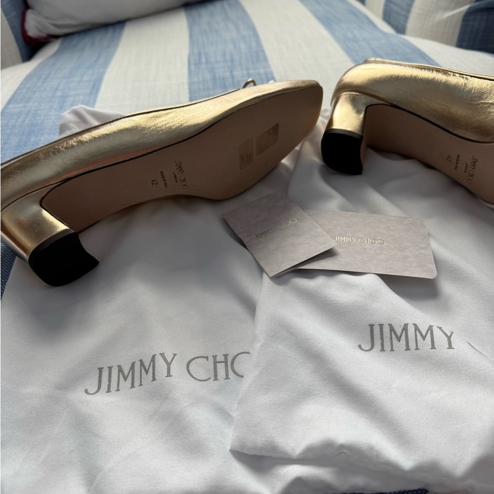 JIMMY CHOO ELME 45MM NAPPA LEATHER PUMPS - Picture 4 of 6
